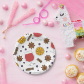 香辛料を使ったクリスマスマルドワイン ペーパープレート (パーティー)