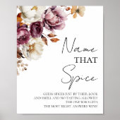 香辛料を当てる | 秋ブライダルシャワーゲームサイン ポスター (正面)