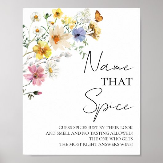 香辛料を当てる | Bohoブライダルシャワーゲームサイン ポスター (正面)
