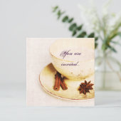 香辛料入りのお茶-お茶パーティー招待状 招待状 (スタンド正面)