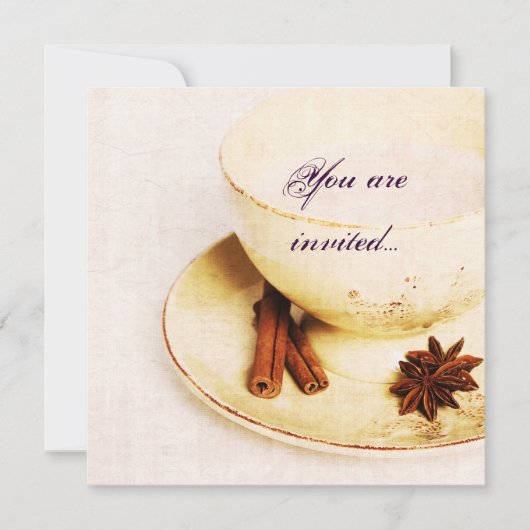 香辛料入りのお茶-お茶パーティー招待状 招待状 (正面)
