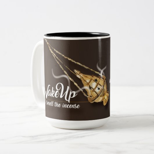 香|を選びますこの日を目覚めて下さい及びかいで下さい ツートーンマグカップ (正面左)