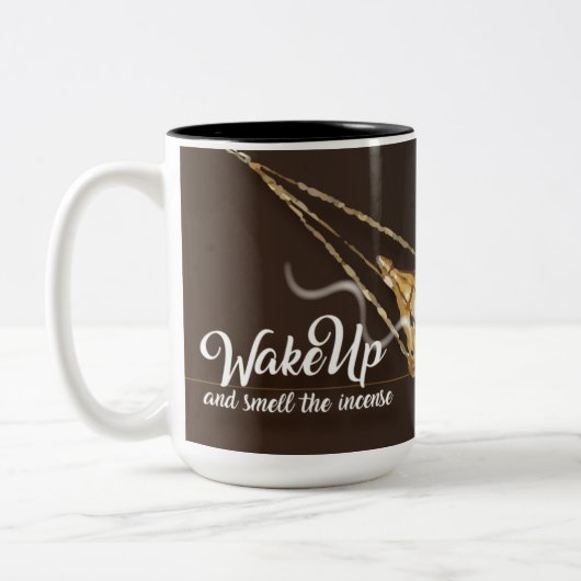 香|を選びますこの日を目覚めて下さい及びかいで下さい ツートーンマグカップ (左)