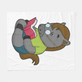 馬おたくブックグラス フリースブランケット (正面(横))