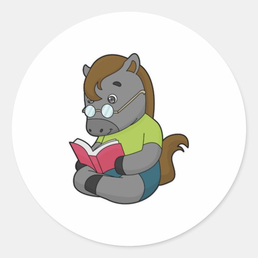 馬おたくブックグラス ラウンドシール (正面)