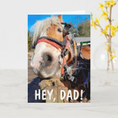 馬おっちょこちょいの父おもしろいの日 カード (黄色い花)