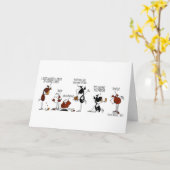 馬おもしろいとニンジンのケーキ漫画の誕生日カード カード (黄色い花)