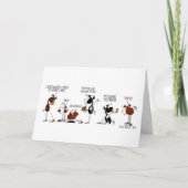 馬おもしろいとニンジンのケーキ漫画の誕生日カード カード (正面)