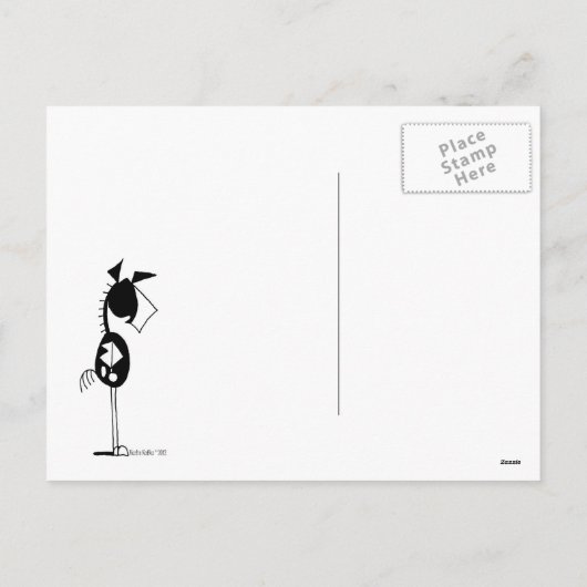 馬おもしろいと蝶のクリスマス漫画はがき シーズンポストカード (裏面)