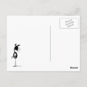 馬おもしろいと鶏の漫画はがき ポストカード (裏面)