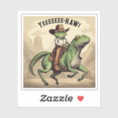 馬おもしろいに乗ったカウボーイパーソナライズされたカエル シール (シート)