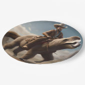 馬おもしろいに乗ったカウボーイ ペーパープレート (アングル)