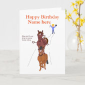 馬おもしろいのジョークカード カード (黄色い花)