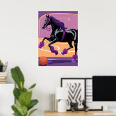 馬おもしろいの遊バスケットボール ポスター (ホームオフィス)