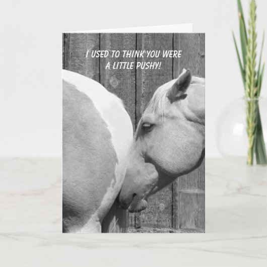 馬おもしろいは勇気付けられる サンキューカード (正面)