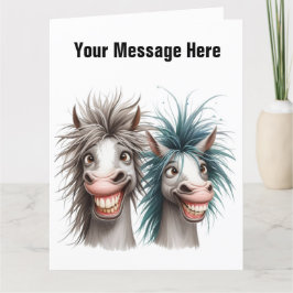 馬おもしろいカード サンキューカード