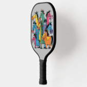 馬おもしろいクール抽象芸術 ピックルボールラケット (左)