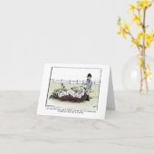 馬おもしろいグリーティングカード カード (黄色い花)