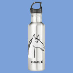 馬おもしろいパーソナライズされた ウォーターボトル<br><div class="desc">動物おもしろいや馬、乗馬を愛する人のための漫画の馬のデザイン。名前をパーソナライズに変更。</div>