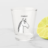 馬おもしろいパーソナライズされた ショットグラス (正面)