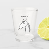 馬おもしろいパーソナライズされた ショットグラス (正面)