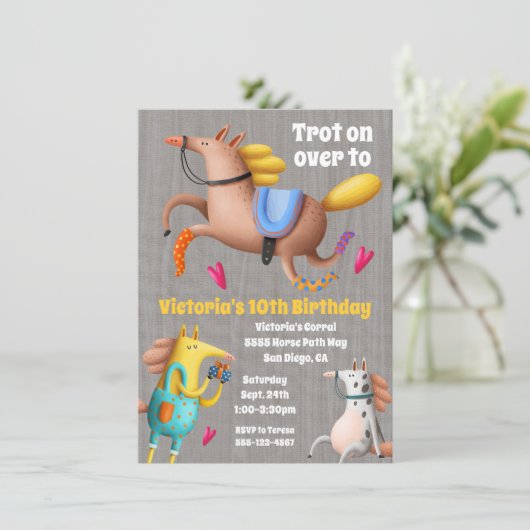 馬おもしろいファンキー生誕生会への招待 招待状 (スタンド正面)