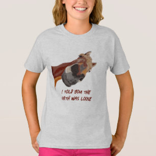 馬おもしろい乗りがあなたに言った帯は緩いT- Tシャツ