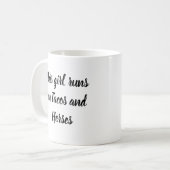 馬おもしろい乗り馬乗り馬 コーヒーマグカップ (正面左)