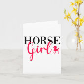 馬おもしろい乗女の子乗馬ギル カード (黄色い花)