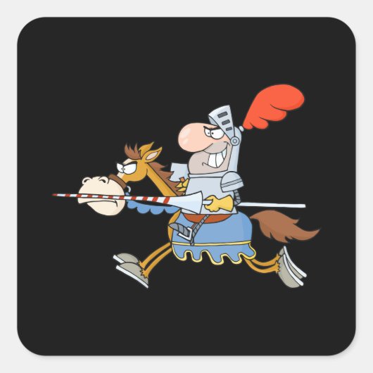 馬おもしろい漫画 スクエアシール (正面)