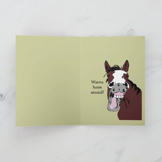 馬おもしろい記念日の漫画の配偶者またはパートナー カード (内部)