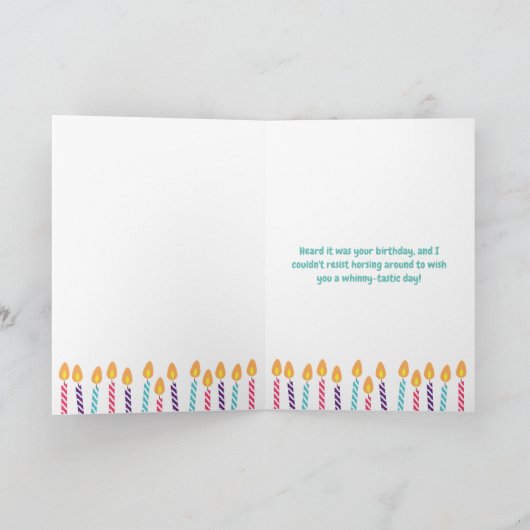 馬おもしろい誕生日カード カード (内部)