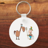 馬おもしろい農家 キーホルダー (正面)