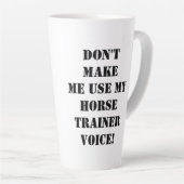 馬おもしろい馬調教カスタマイズ名 カフェラテマグ (右アングル)