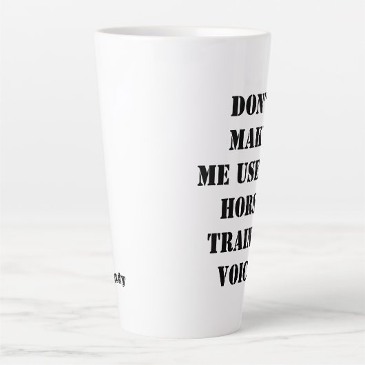 馬おもしろい馬調教カスタマイズ名 カフェラテマグ (正面)