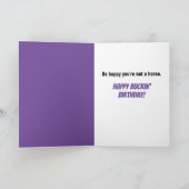 馬おもしろい-あなたはNot Dog Food誕生日 カード (内部)