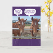 馬おもしろい-あなたはNot Dog Food誕生日 カード (黄色い花)