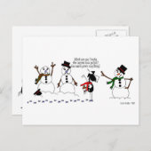 馬おもしろい&雪だるま漫画はがき ポストカード (正面/裏面)