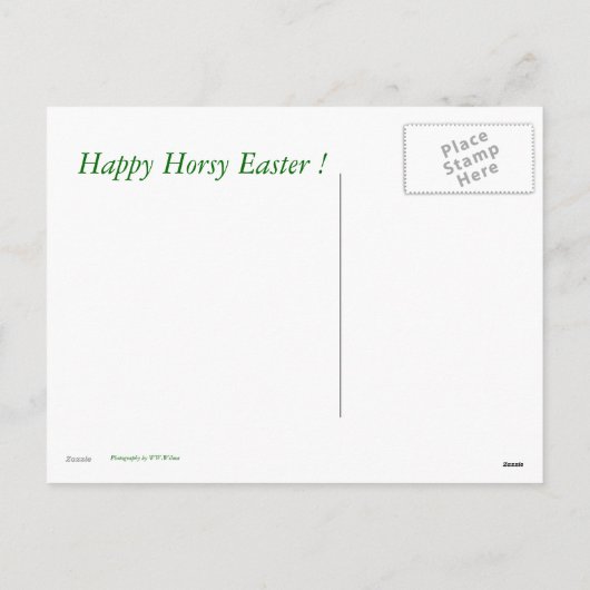 馬およびイースターバスケットの郵便はがき シーズンポストカード (裏面)