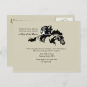 馬およびジョッキーの郵便はがき インビテーションポストカード (正面/裏面)