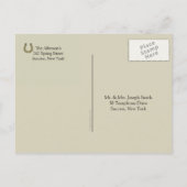 馬およびジョッキーの郵便はがき インビテーションポストカード (裏面)