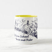 馬およびライダーのための渦の農場の学校 ツートーンマグカップ (中央)