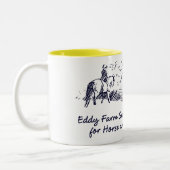 馬およびライダーのための渦の農場の学校 ツートーンマグカップ (左)