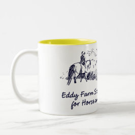 馬およびライダーのための渦の農場の学校 ツートーンマグカップ
