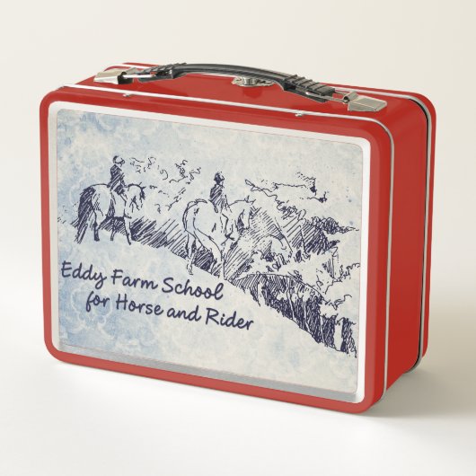 馬およびライダーのための渦の農場の学校 メタルランチボックス (裏面)