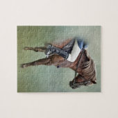 馬およびライダー ジグソーパズル (横)