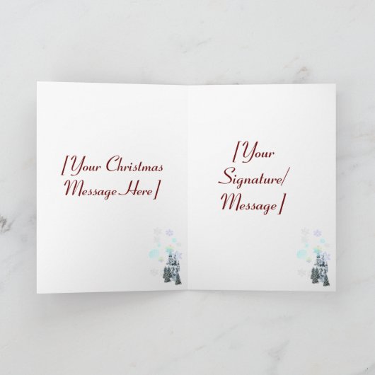 馬および子供のクリスマスカード シーズンカード (内部)