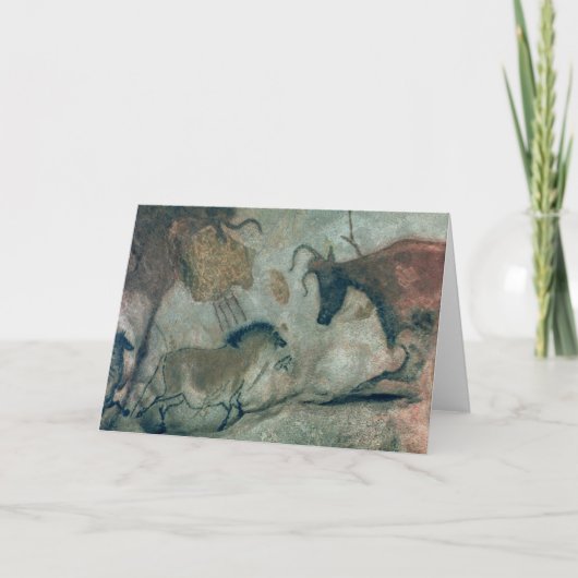 馬および牛、c.17000 Bを示す絵画を揺すって下さい カード (正面)