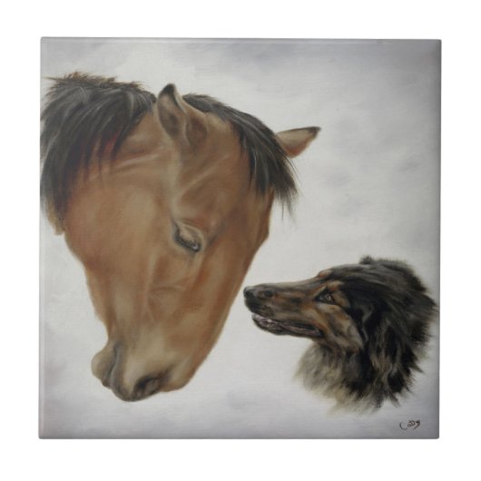 馬および犬のタイル タイル (正面)