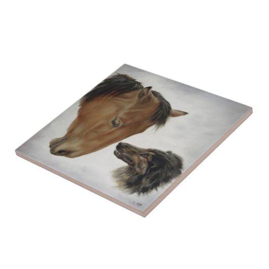 馬および犬のタイル タイル (側面)